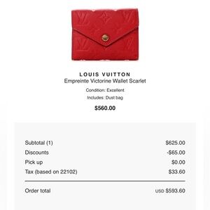 Louis Vuitton Empreinte Victorine Wallet Scarlet